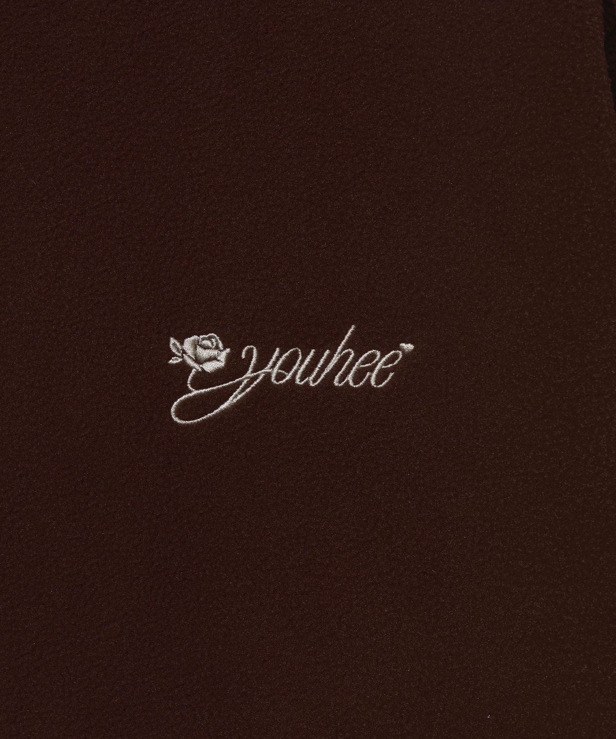 유희(YOUHEE) FLEECE YOUHEE LOGO ZIP-UP_BROWN