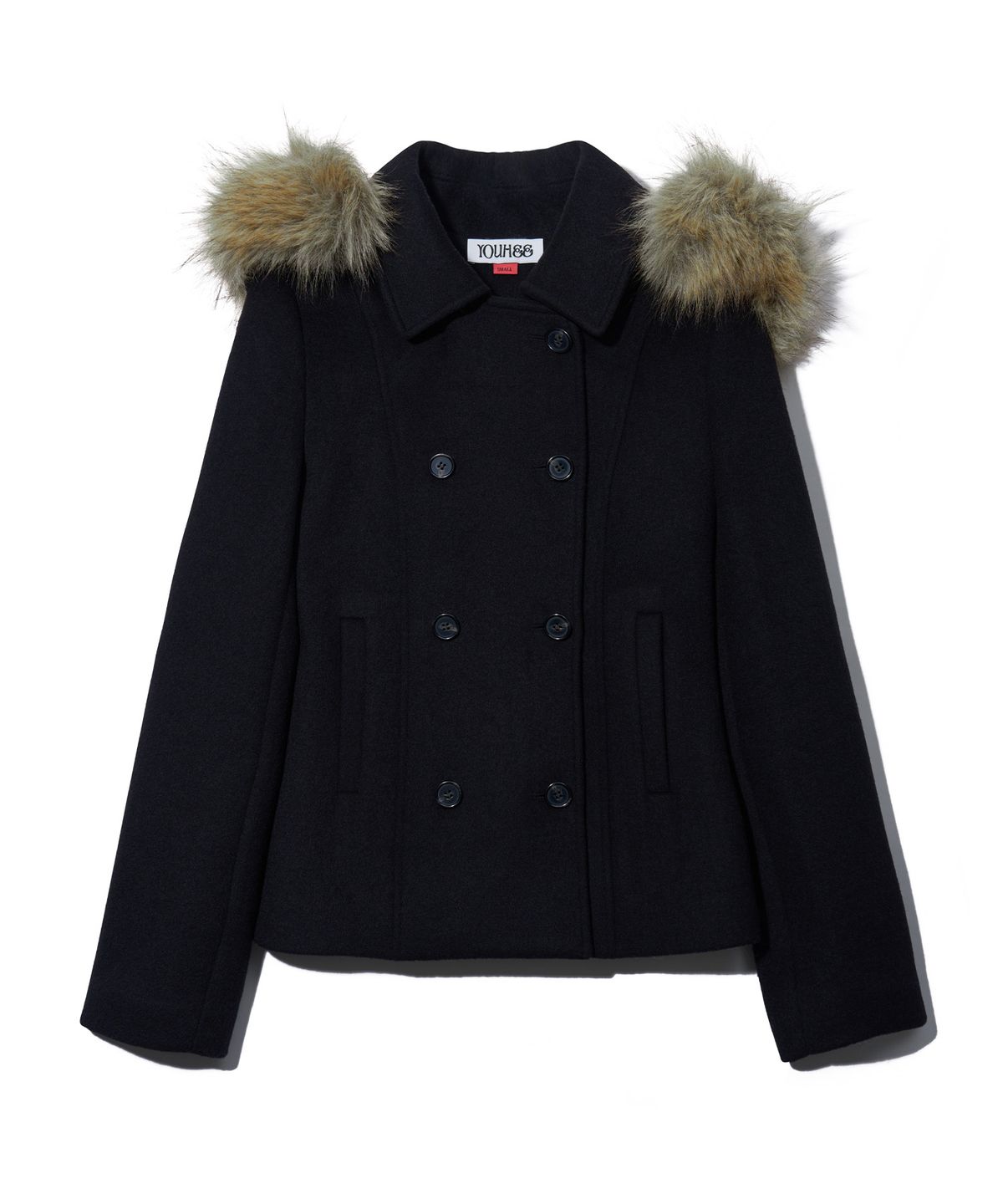 유희(YOUHEE) DETACHABLE HOOD DOUBLE COAT_BLACK