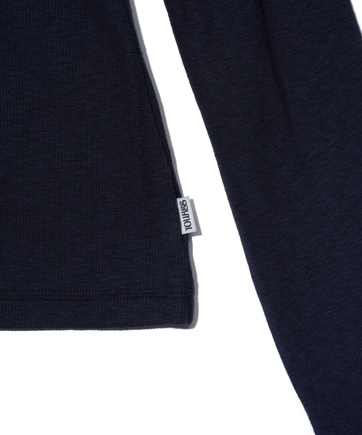 유희(YOUHEE) LACE TRIMMED HOODIE LONG SLEEVE_NAVY