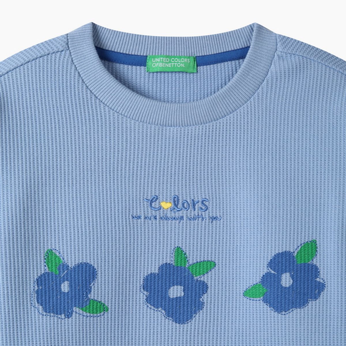 베네통키즈(BENETTONKIDS) 가드니 와플 티셔츠_QATS17641SB