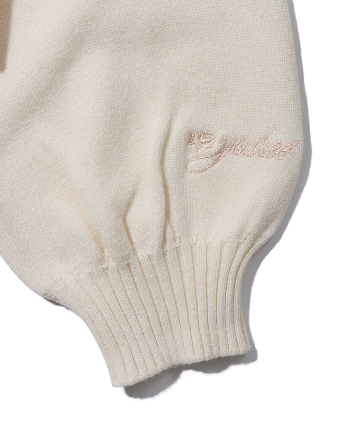 유희(YOUHEE) FLOWER YOUHEE V-NECK KNIT_IVORY