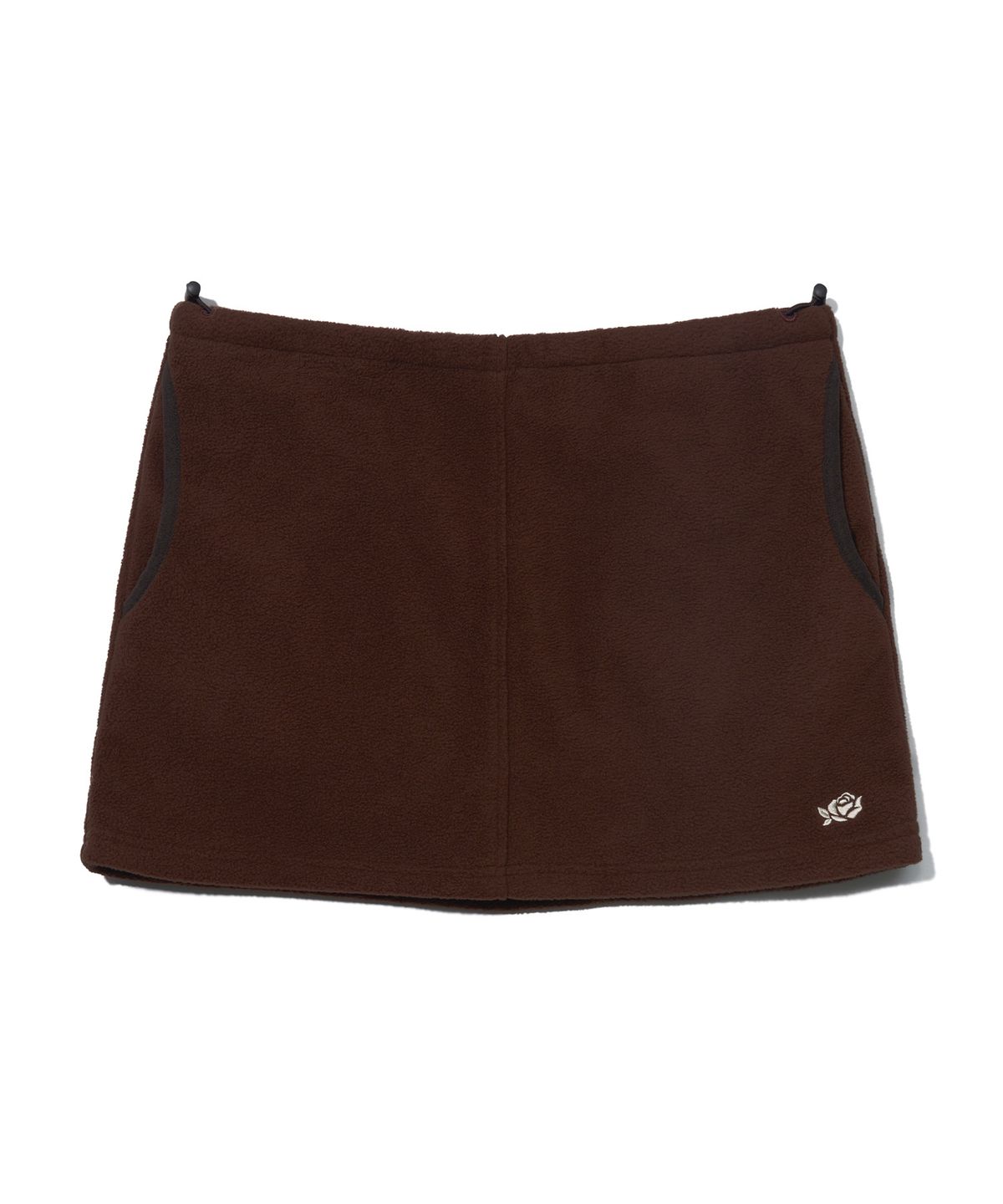 유희(YOUHEE) FLEECE RAW-RISE SKIRT_BROWN