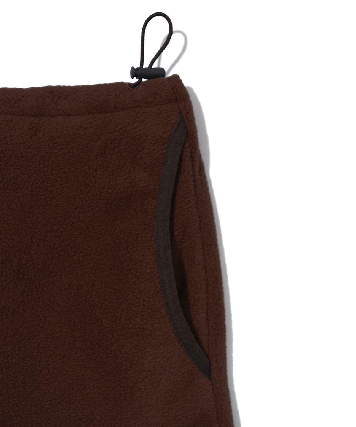유희(YOUHEE) FLEECE RAW-RISE SKIRT_BROWN