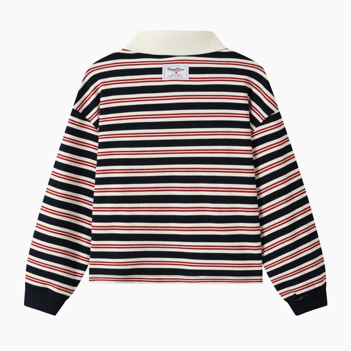 베네통키즈(BENETTONKIDS) 스트라이프 카라티셔츠_QATS13641NY