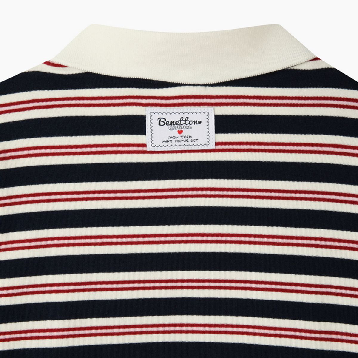 베네통키즈(BENETTONKIDS) 스트라이프 카라티셔츠_QATS13641NY