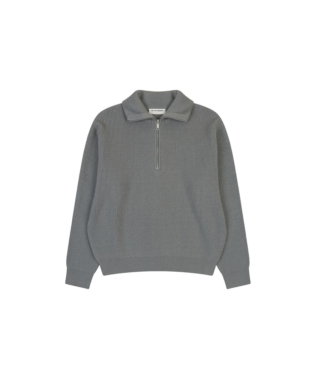 나우앤투모로우(NOWANDTOMORROW) HALF ZIP SWEATER [GRAY]