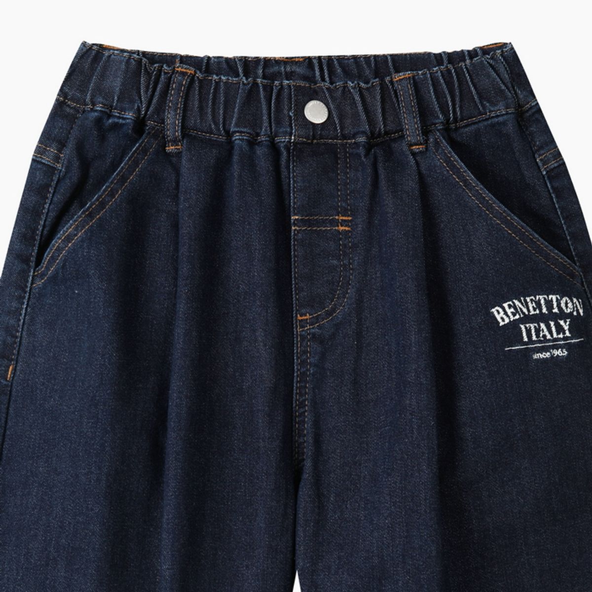 베네통키즈(BENETTONKIDS) 생지 데님 배기 팬츠_QADP01641NY