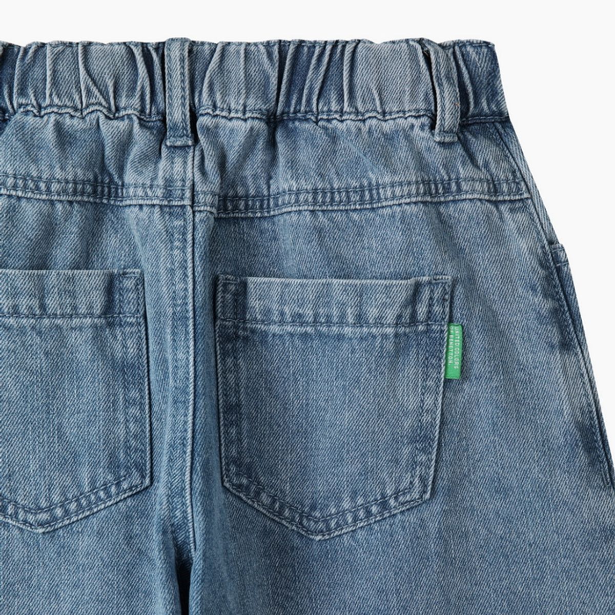 베네통키즈(BENETTONKIDS) 뉴 베이직 배기핏 데님 팬츠_QADP02641BL