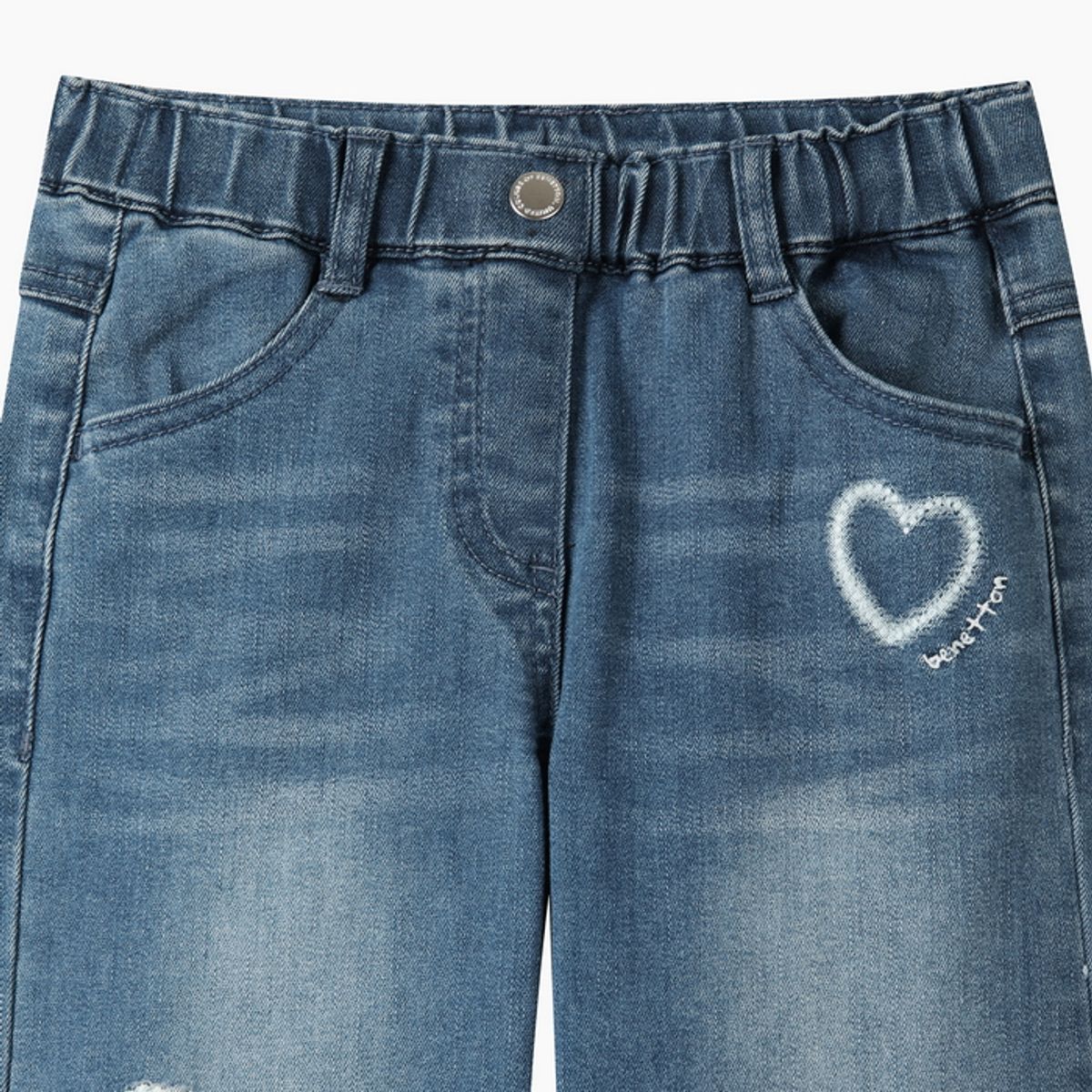 베네통키즈(BENETTONKIDS) 어도러블 데님 팬츠_QADP03641BL