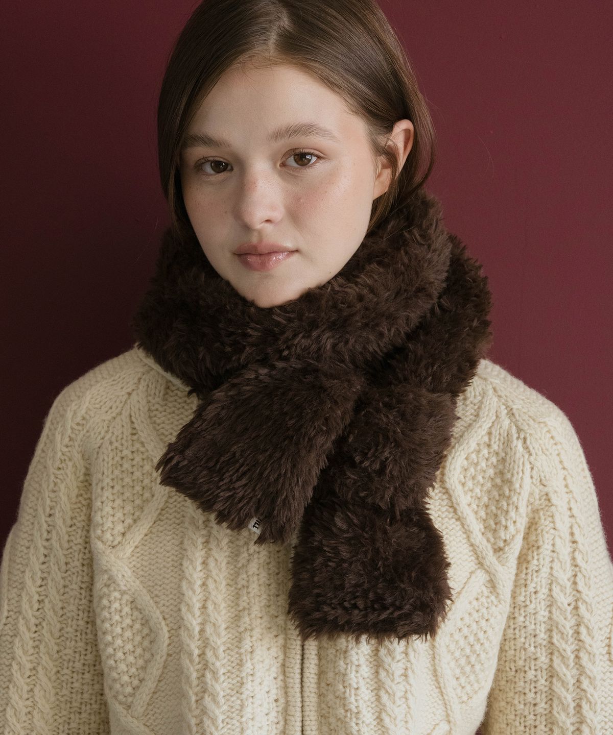 질바이질스튜어트(JILL BY JILLSTUART) 퍼 슬림 머플러 - 3colors