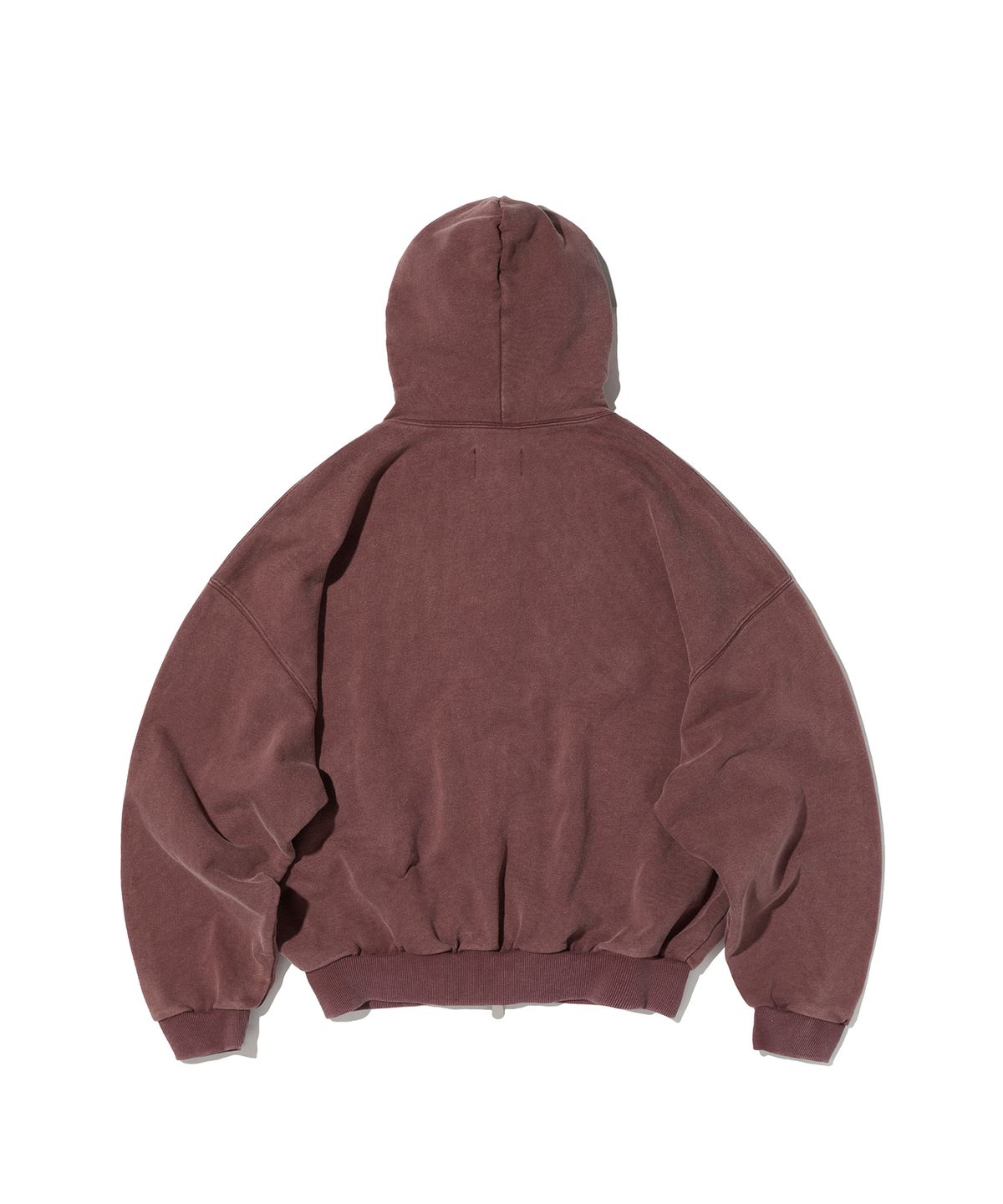 스웨이드(SUADE) CROPPED WASHED HOOD ZIP UP [WASHING BURGUNDY]