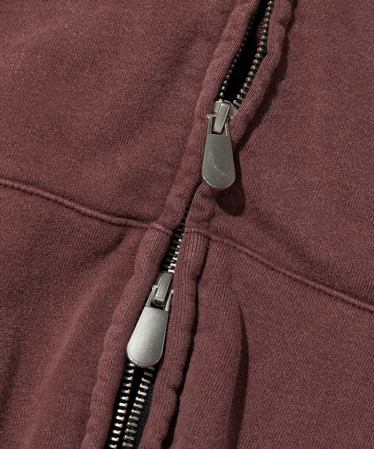 스웨이드(SUADE) CROPPED WASHED HOOD ZIP UP [WASHING BURGUNDY]