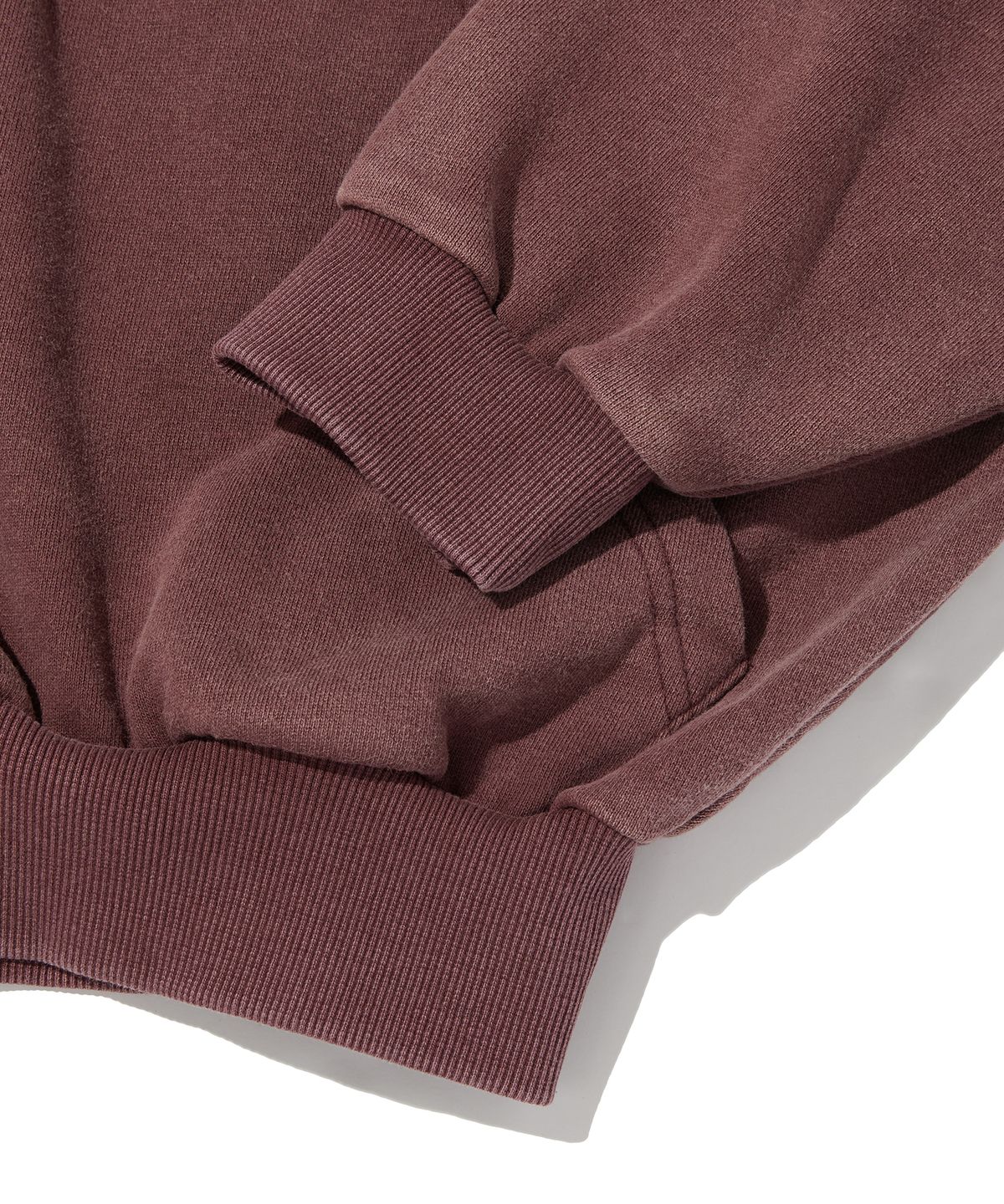 스웨이드(SUADE) CROPPED WASHED HOOD ZIP UP [WASHING BURGUNDY]