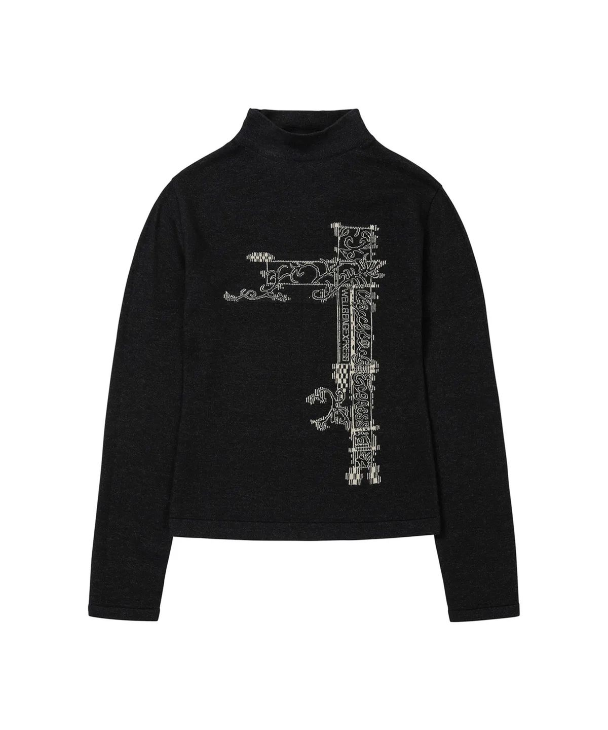 웰빙익스프레스(WELLBEING EXPRESS) Hybrid Tattoo Jacquard Knit Charcoal