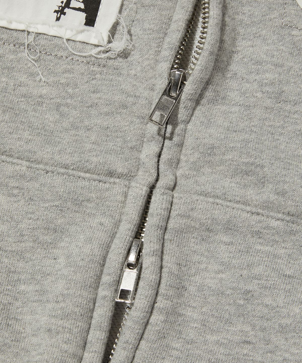 스웨이드(SUADE) PATCHWORK HOOD ZIP UP [GRAY]