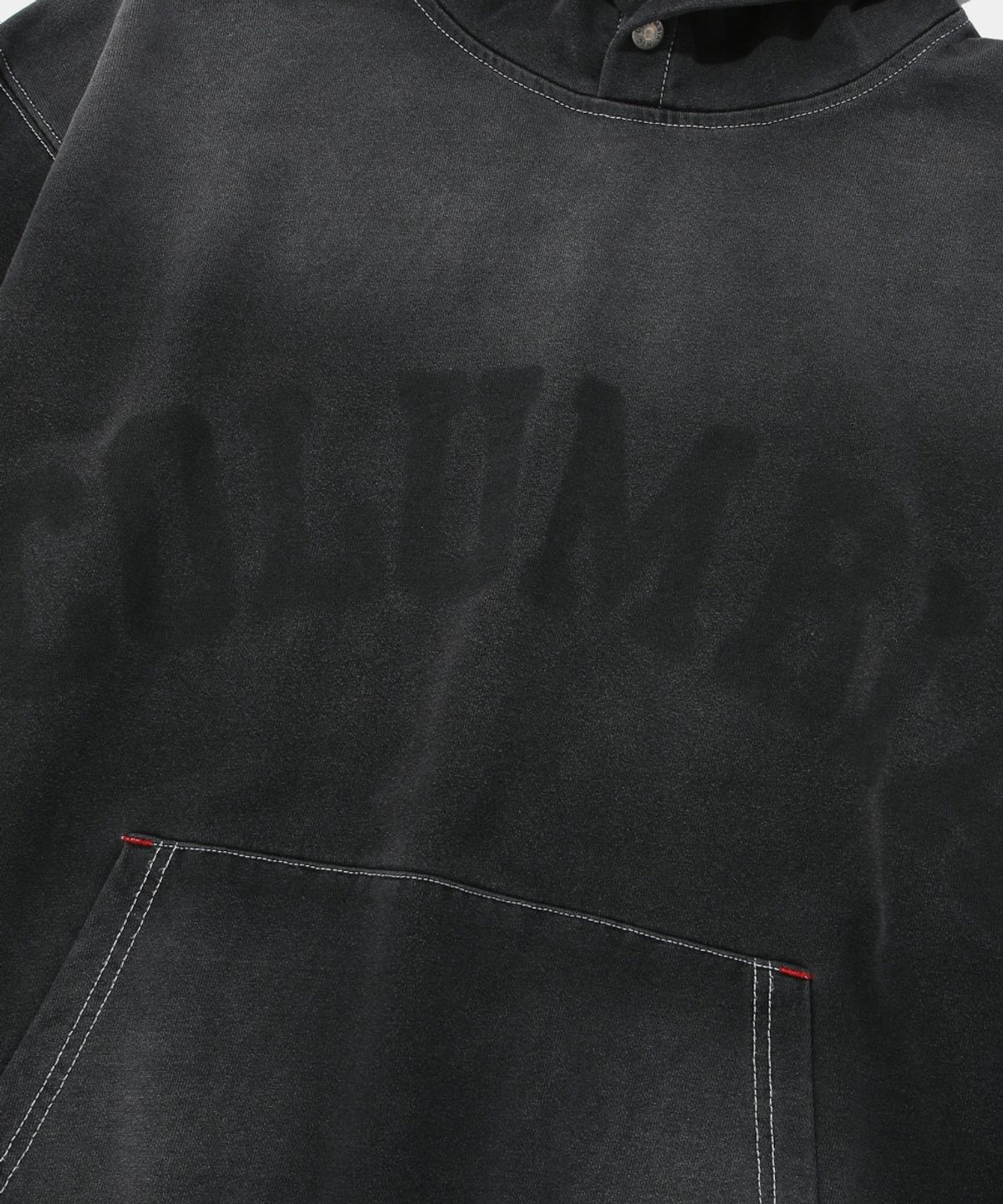 컬럼비아 유니버시티(COLUMBIA UNIVERSITY) BIG ARCH RUBBER DENIM TERRY HOODIE_BLACK DENIM