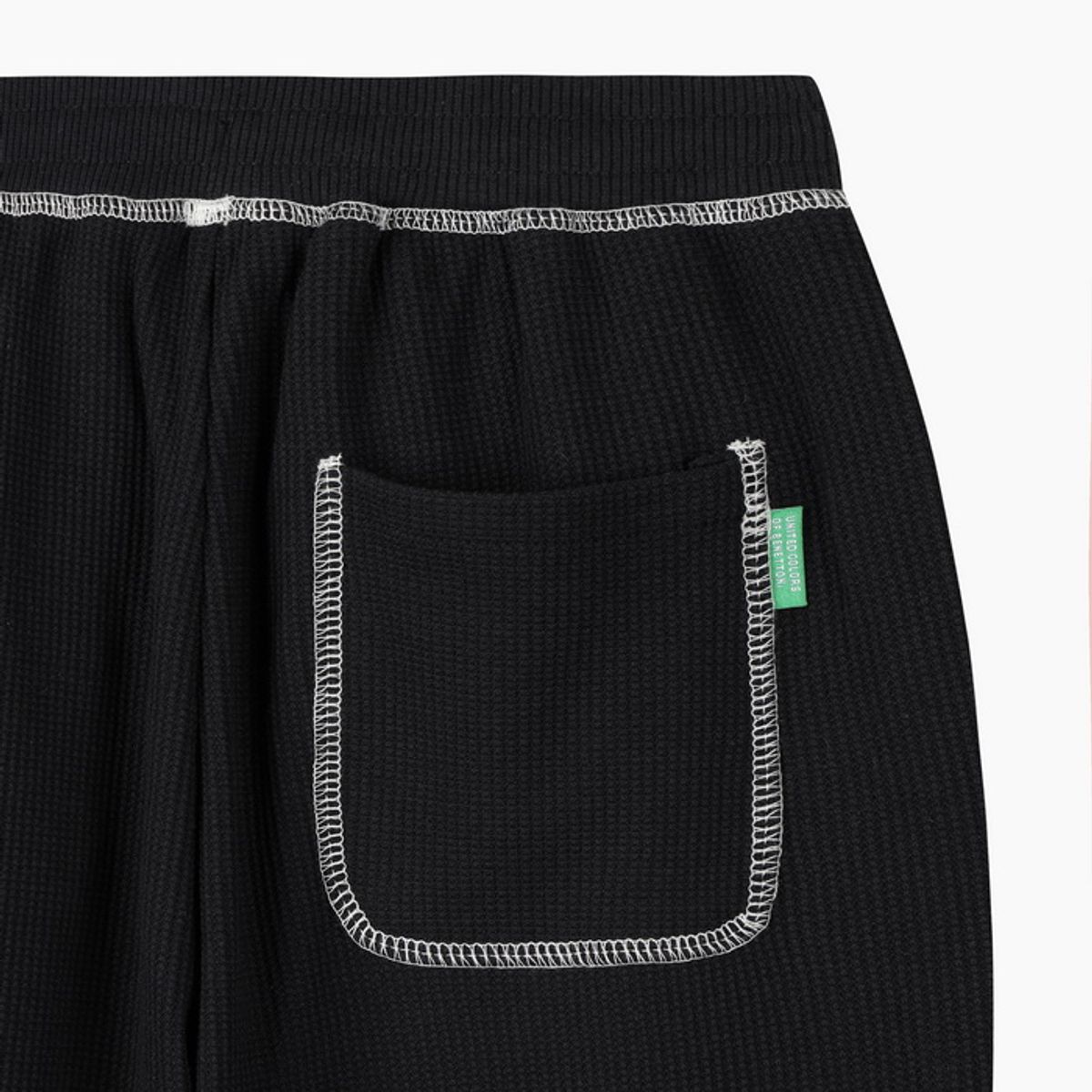베네통키즈(BENETTONKIDS) 와플 그래픽 조거팬츠_QATP02641BK
