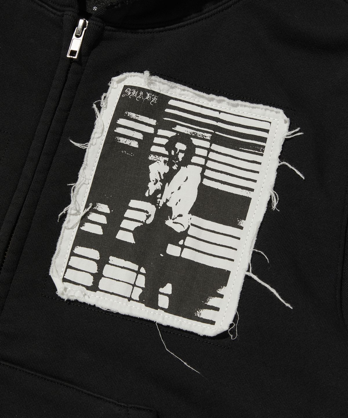 스웨이드(SUADE) PATCHWORK HOOD ZIP UP [BLACK]
