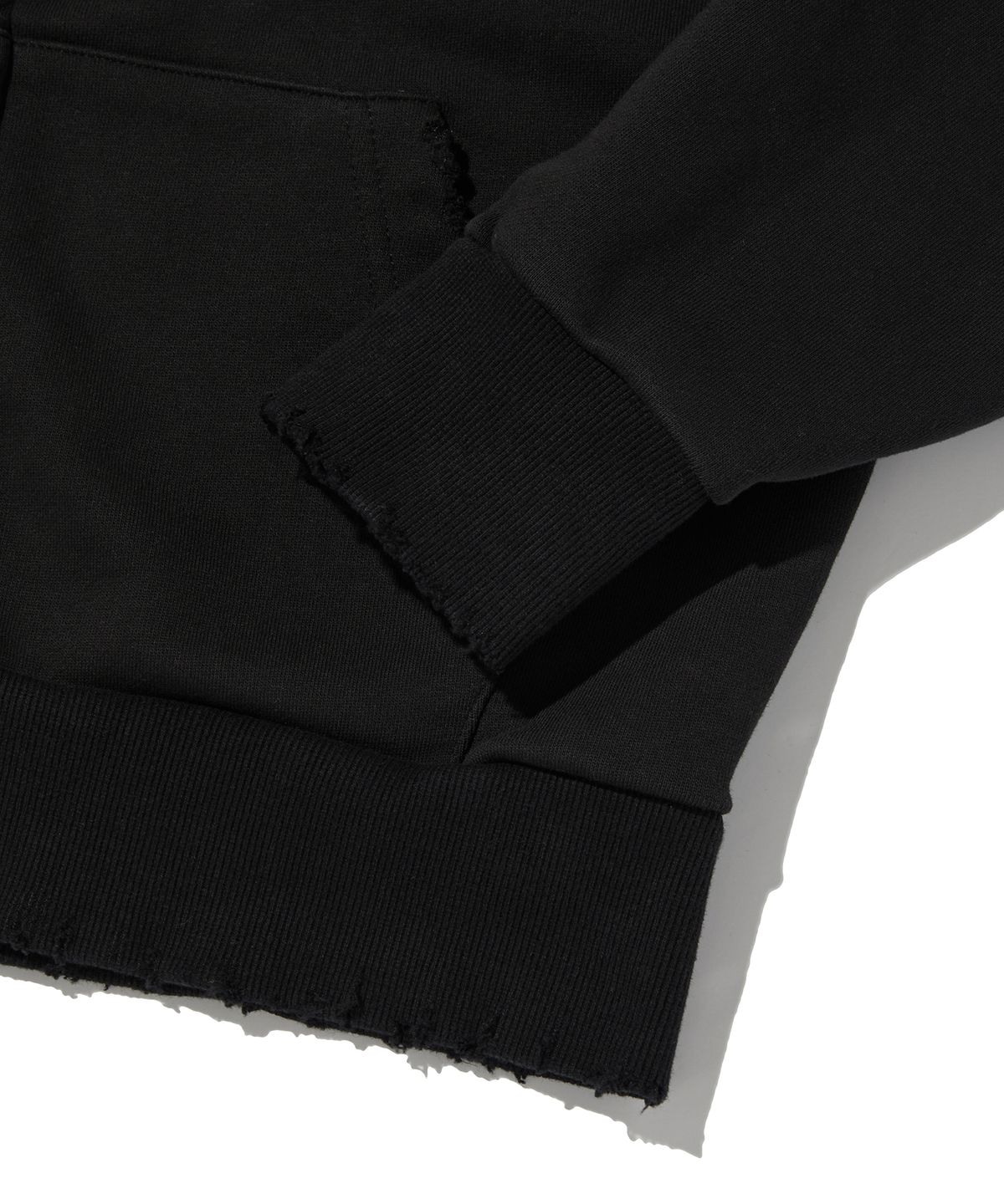 스웨이드(SUADE) PATCHWORK HOOD ZIP UP [BLACK]