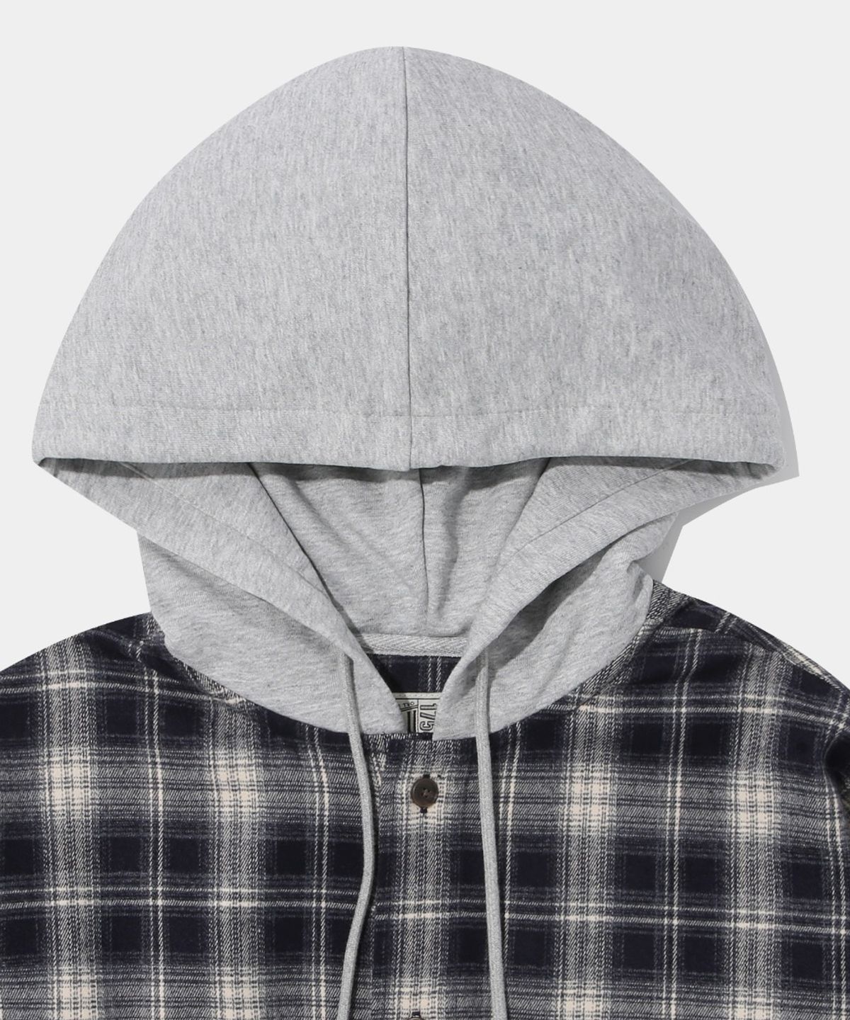 컬럼비아 유니버시티(COLUMBIA UNIVERSITY) FLANNEL CHECK LAYERED HOOD SHIRT_NAVY