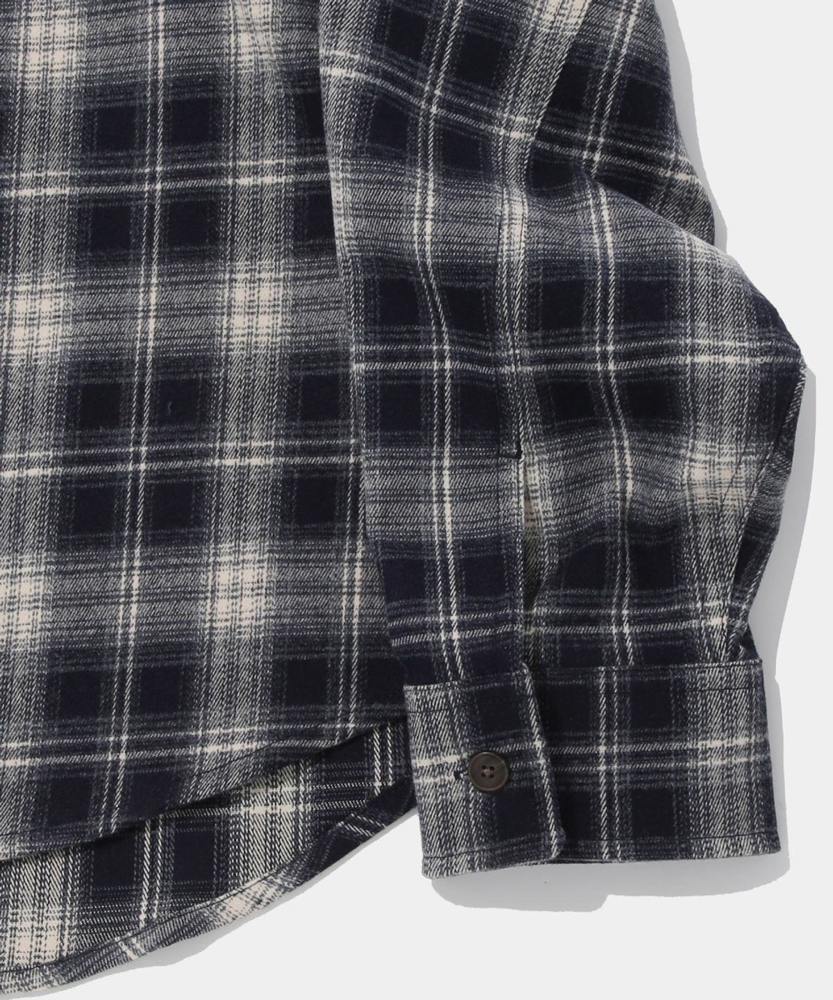 컬럼비아 유니버시티(COLUMBIA UNIVERSITY) FLANNEL CHECK LAYERED HOOD SHIRT_NAVY