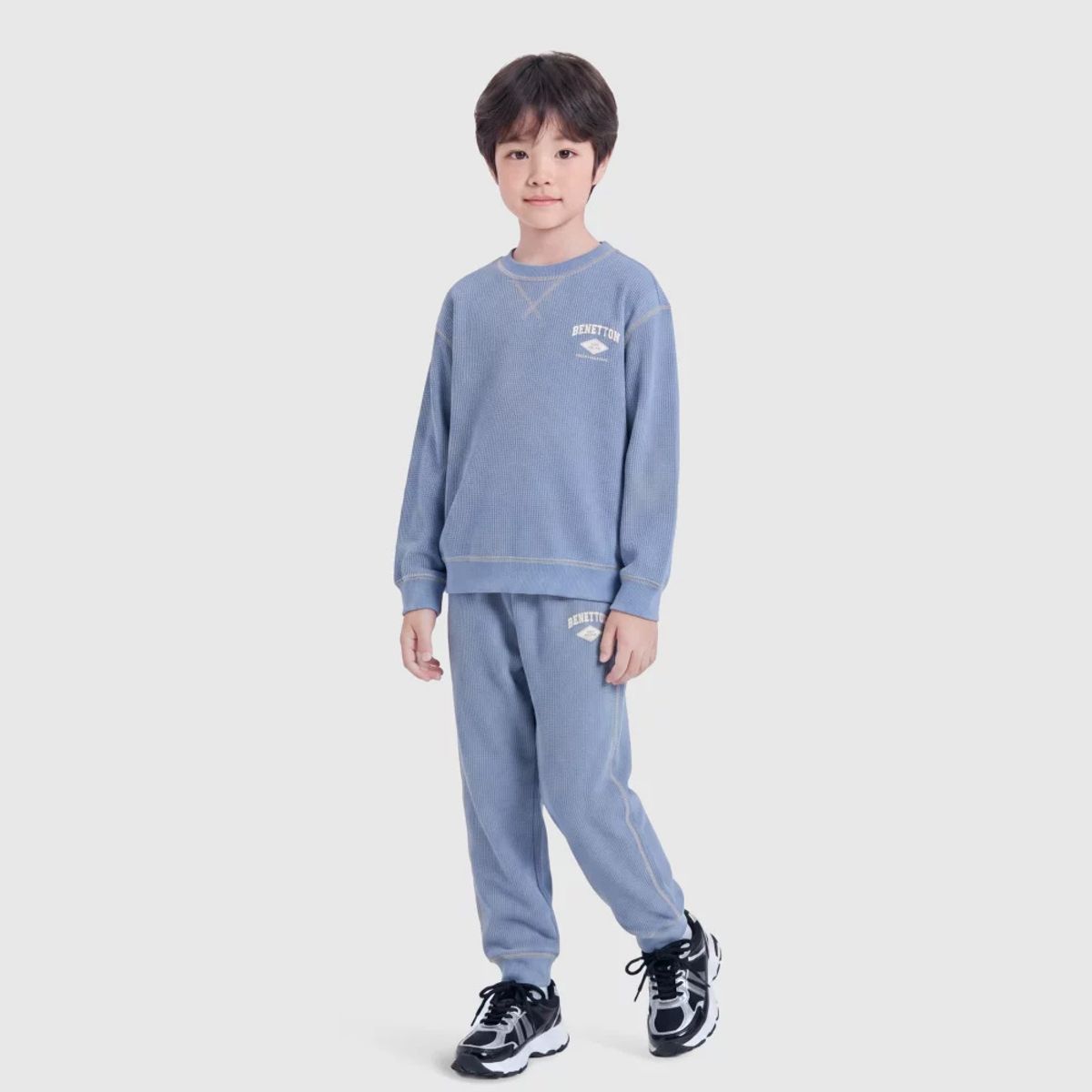 베네통키즈(BENETTONKIDS) 와플 그래픽 조거팬츠_QATP02641DB