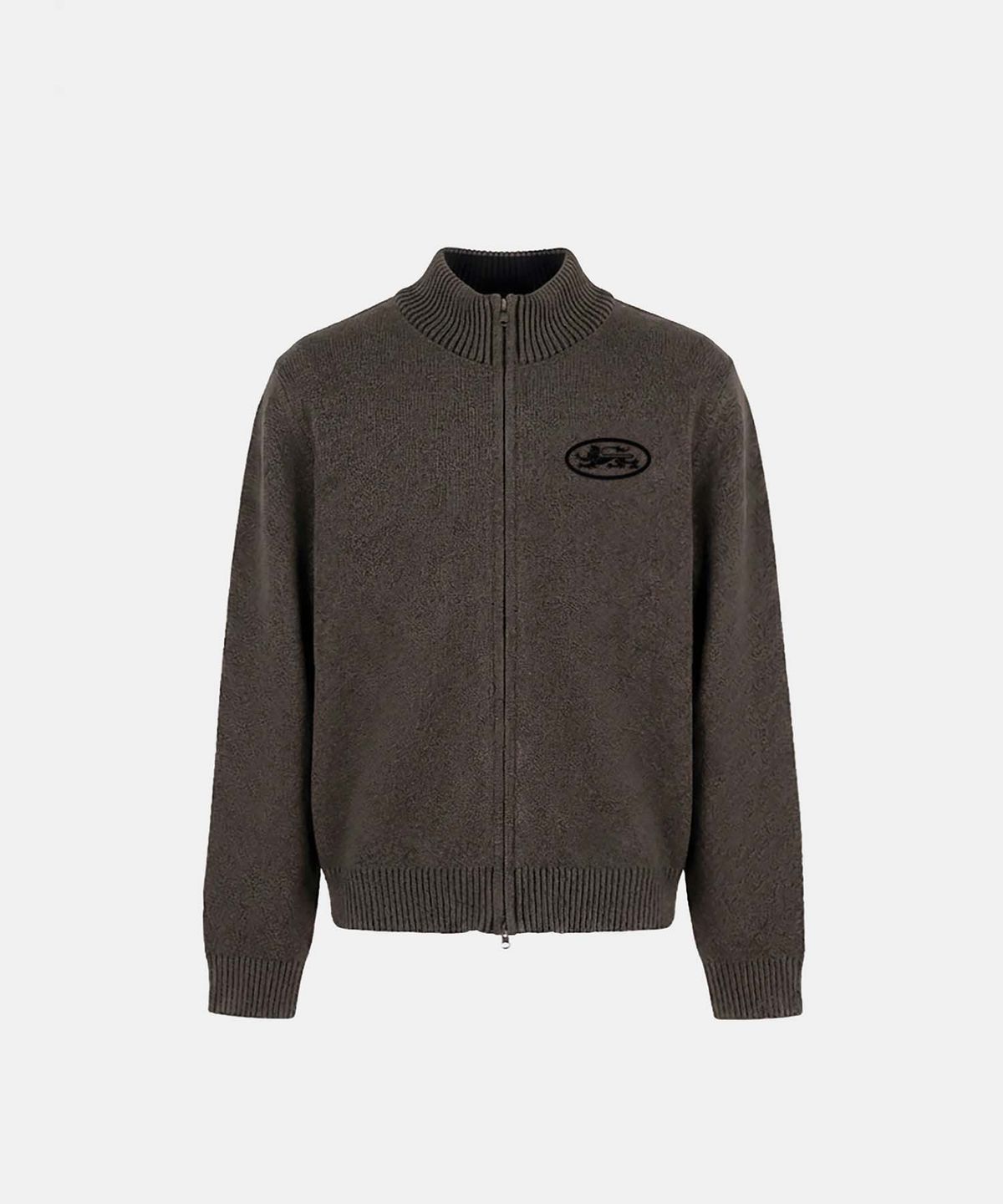 배드블러드(BADBLOOD) Mystic Full-Zip Knit Track Top - Khaki Brown