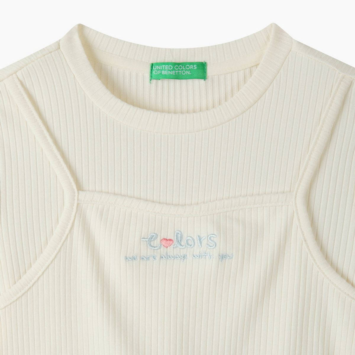 베네통키즈(BENETTONKIDS) 러블리 뷔스티에 샤 원피스_QAOP04641BL