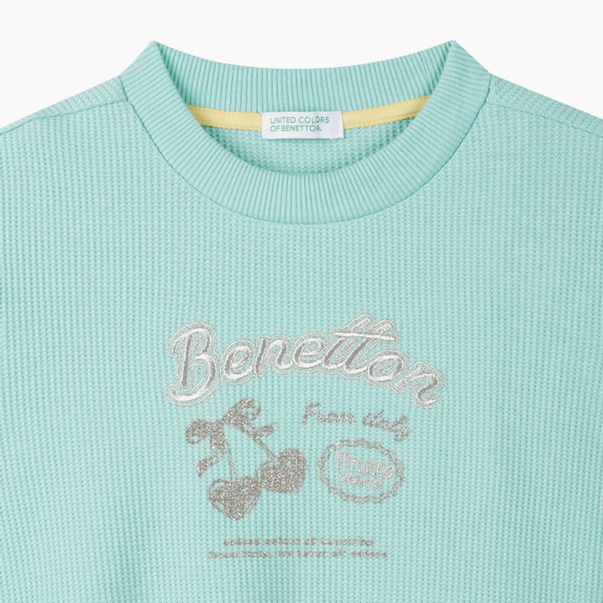 베네통키즈(BENETTONKIDS) 체리 플레어 와플 원피스_QAOP01641MT
