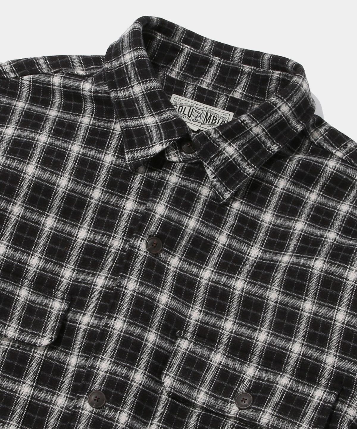 컬럼비아 유니버시티(COLUMBIA UNIVERSITY) FLEECE BONDED CHECK SHIRT JACKET_BLACK