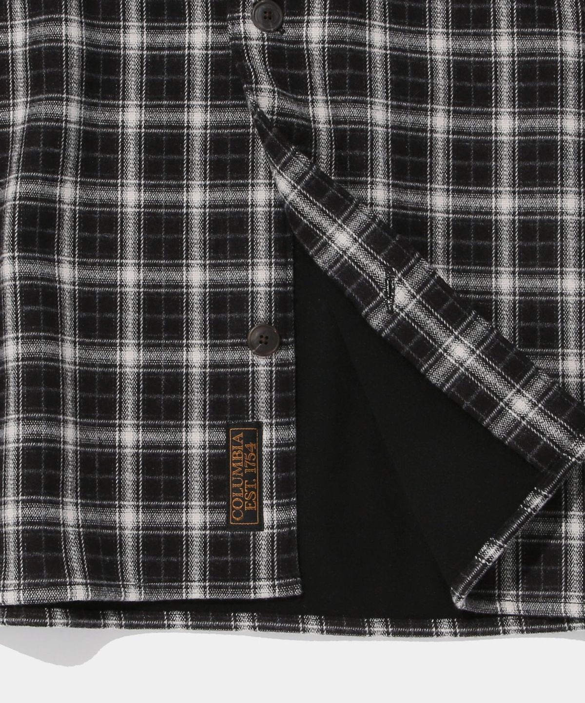 컬럼비아 유니버시티(COLUMBIA UNIVERSITY) FLEECE BONDED CHECK SHIRT JACKET_BLACK