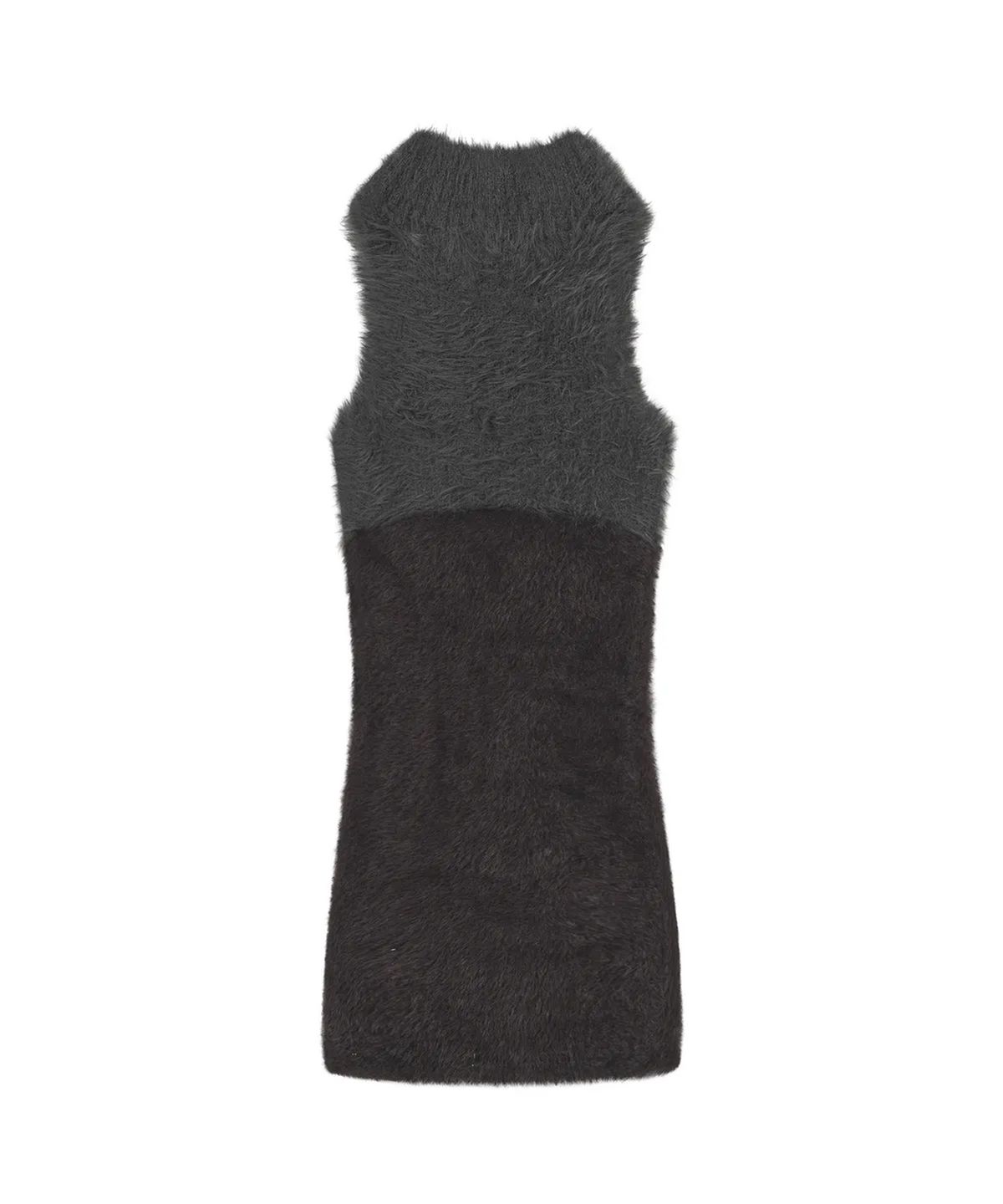 웰빙익스프레스(WELLBEING EXPRESS) Shaggy Knit Dress Charcoal