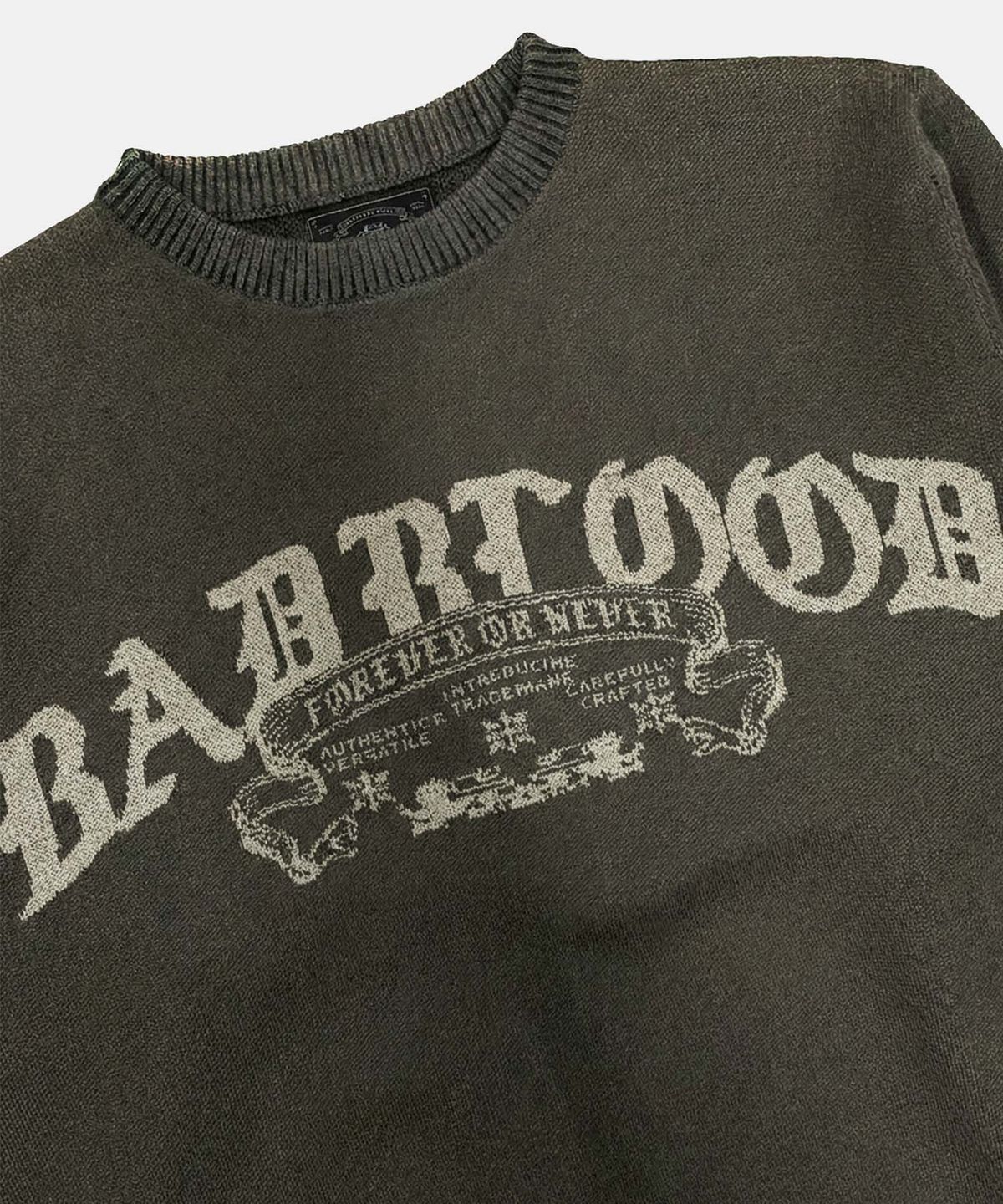 배드블러드(BADBLOOD) Mystic Crewneck Sweater - Khaki Brown