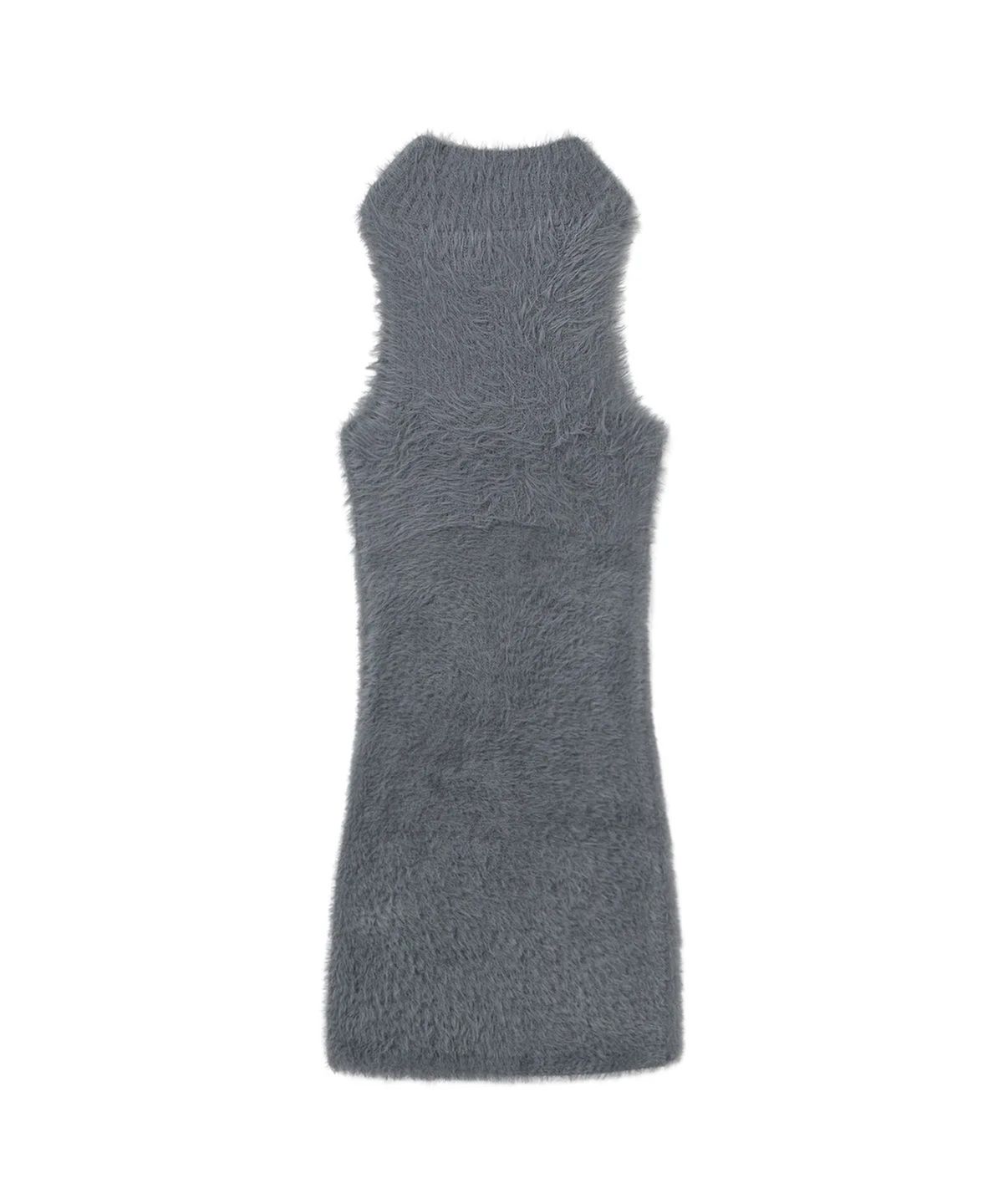 웰빙익스프레스(WELLBEING EXPRESS) Shaggy Knit Dress Grey