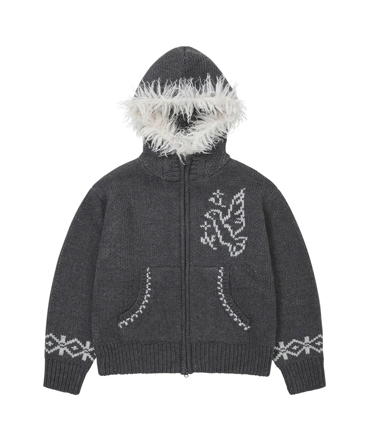 웰빙익스프레스(WELLBEING EXPRESS) Fur Cowichan Hoodie Charcoal