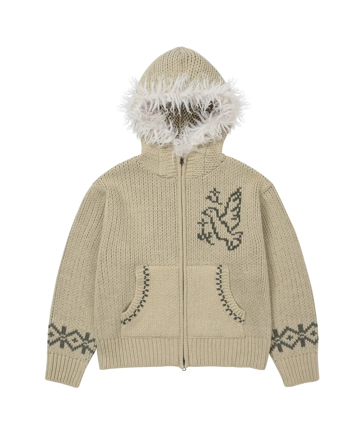 웰빙익스프레스(WELLBEING EXPRESS) Fur Cowichan Hoodie Beige
