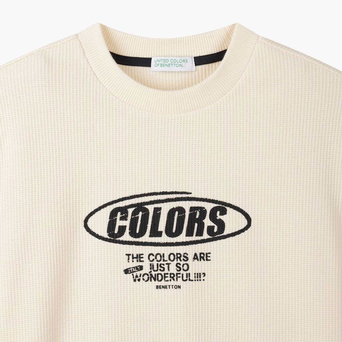 베네통키즈(BENETTONKIDS) 와플 그래픽 맨투맨_QAMT05641IV