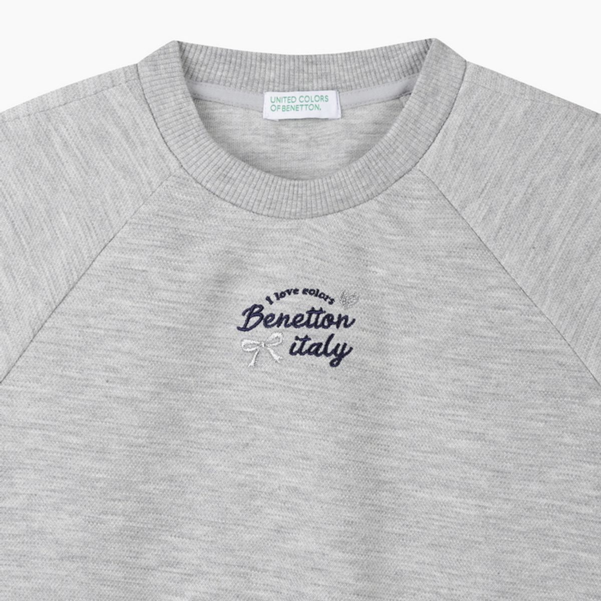 베네통키즈(BENETTONKIDS) 우븐 매치 양면 피케 맨투맨_QAMT03641MG
