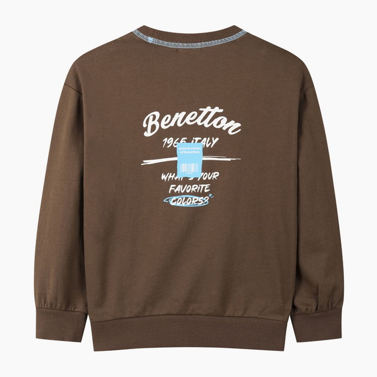 베네통키즈(BENETTONKIDS) 그래픽 포인트 맨투맨_QAMT01641BR