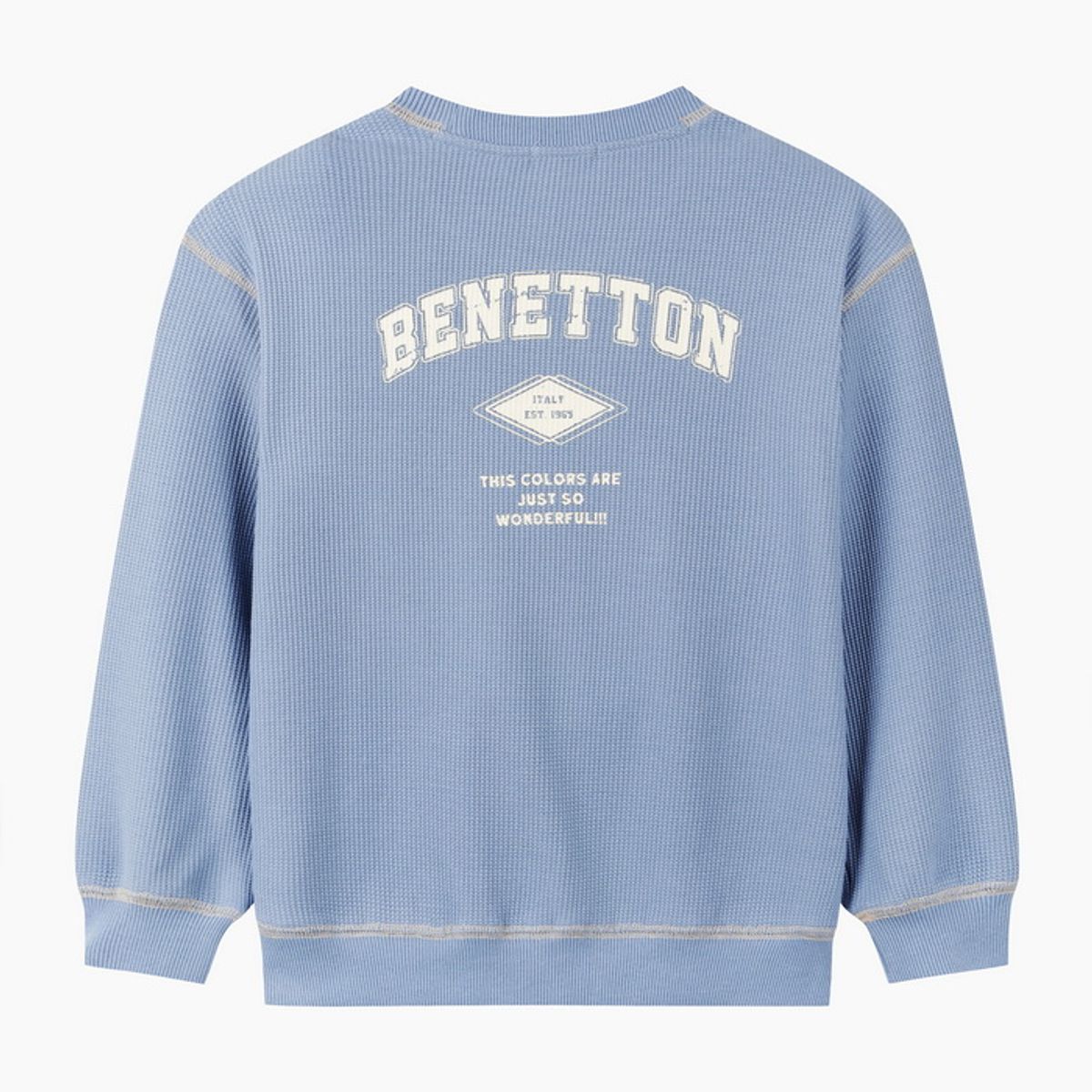 베네통키즈(BENETTONKIDS) 와플 그래픽 맨투맨_QAMT02641DB