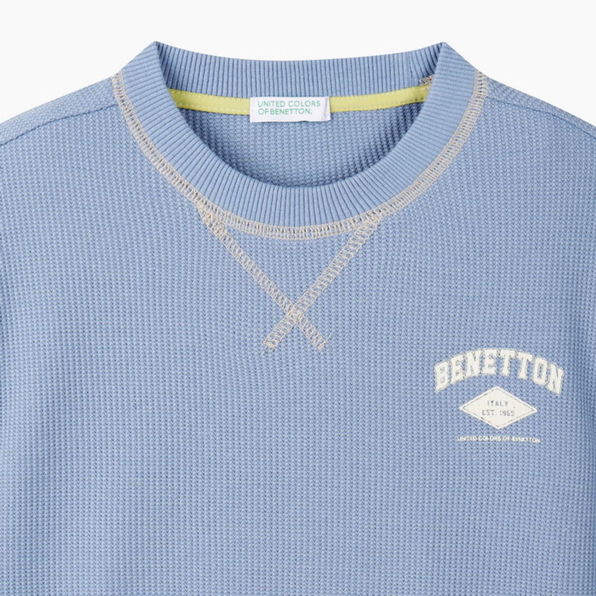 베네통키즈(BENETTONKIDS) 와플 그래픽 맨투맨_QAMT02641DB