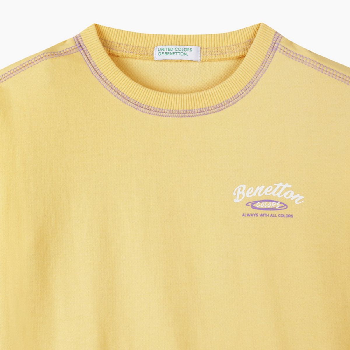 베네통키즈(BENETTONKIDS) 그래픽 포인트 맨투맨_QAMT01641YE