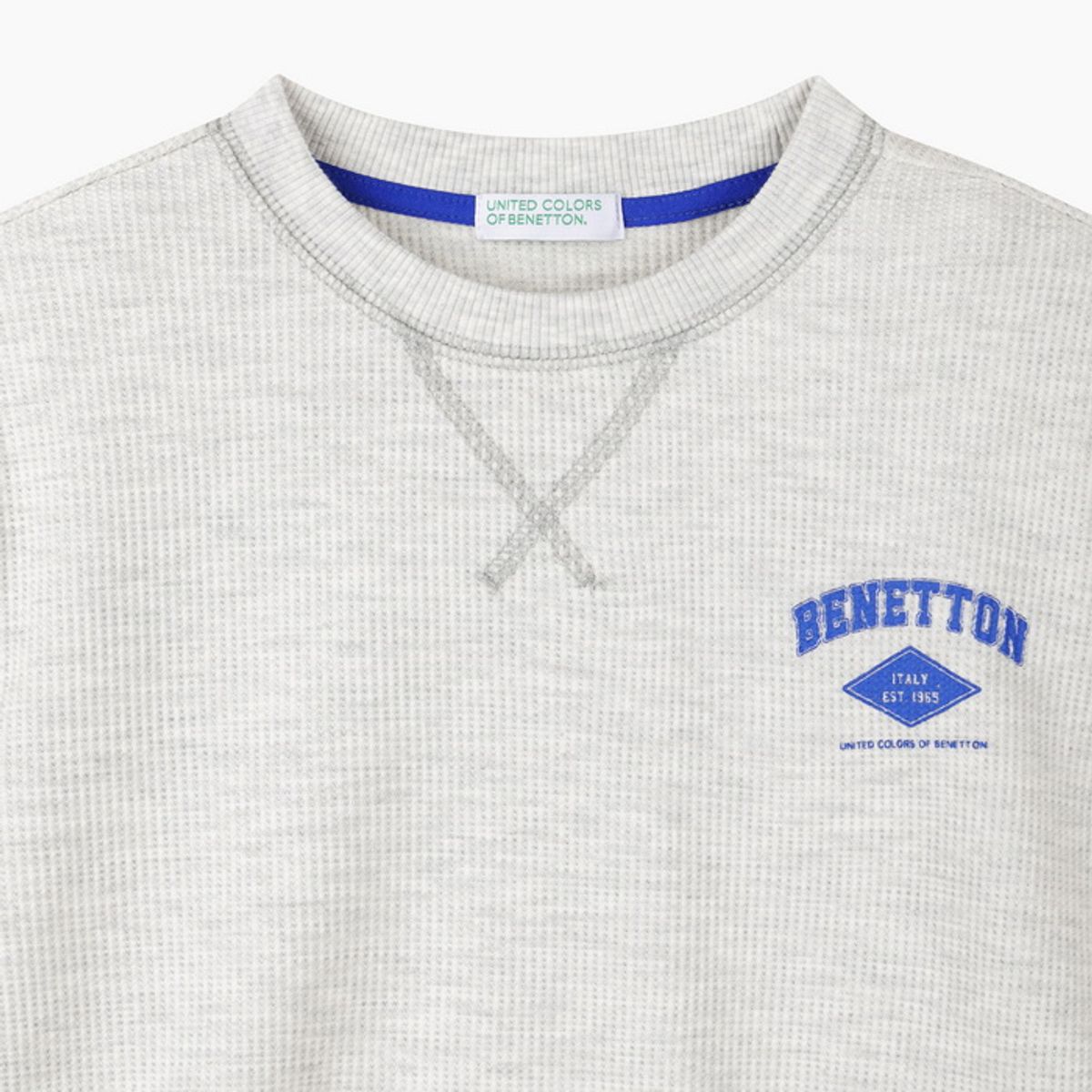 베네통키즈(BENETTONKIDS) 와플 그래픽 맨투맨_QAMT02641MG