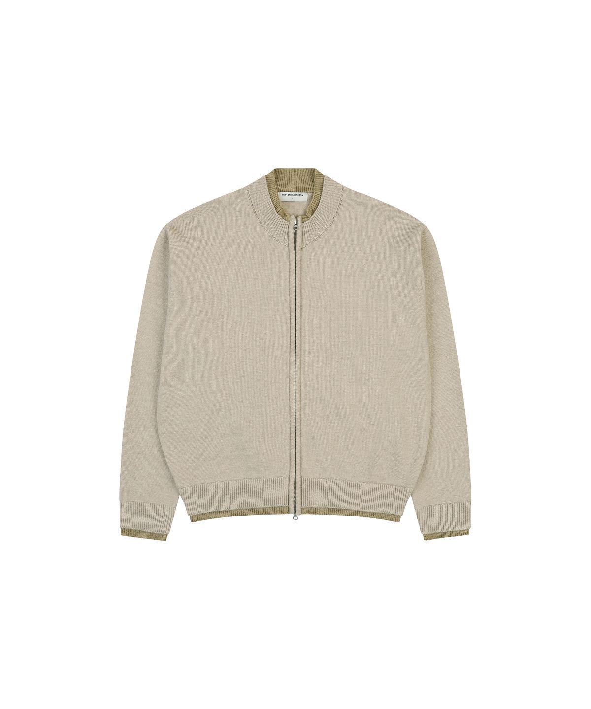 나우앤투모로우(NOWANDTOMORROW) COLOR SCHEME SWEATER CARDIGAN [BEIGE]