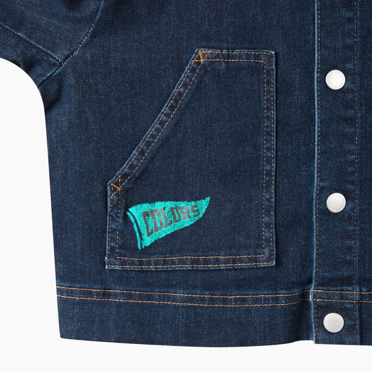 베네통키즈(BENETTONKIDS) 생지 오버핏 데님 자켓_QAJK01641NY