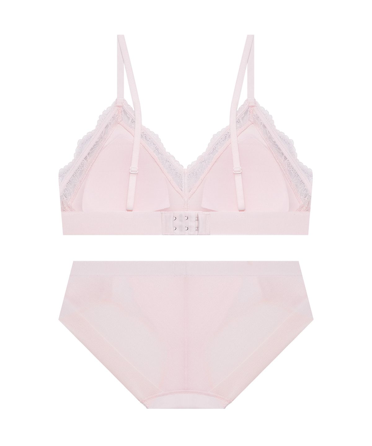 코데즈컴바인 이너웨어(CODES COMBINE INNERWEAR) 페더 레이스 브라렛 햄팬티 세트_라이트핑크
