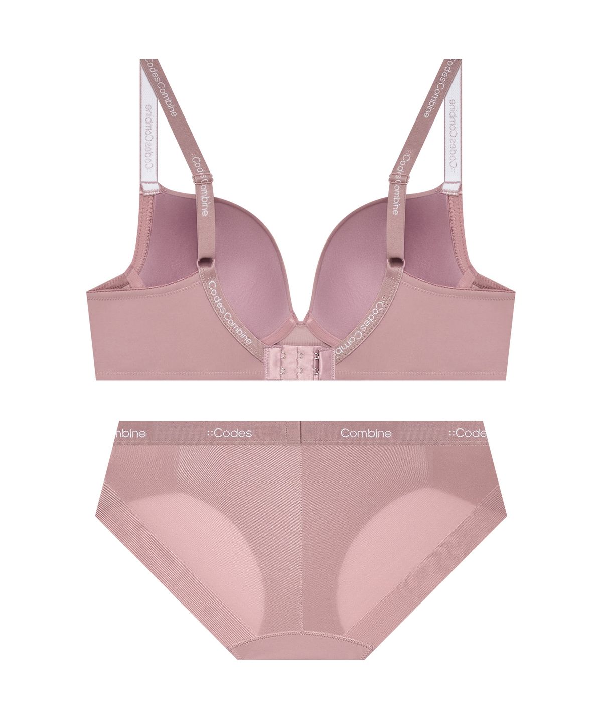 코데즈컴바인 이너웨어(CODES COMBINE INNERWEAR) 미니멀 아스킨 와이어 브라 햄팬티 세트_인디핑크