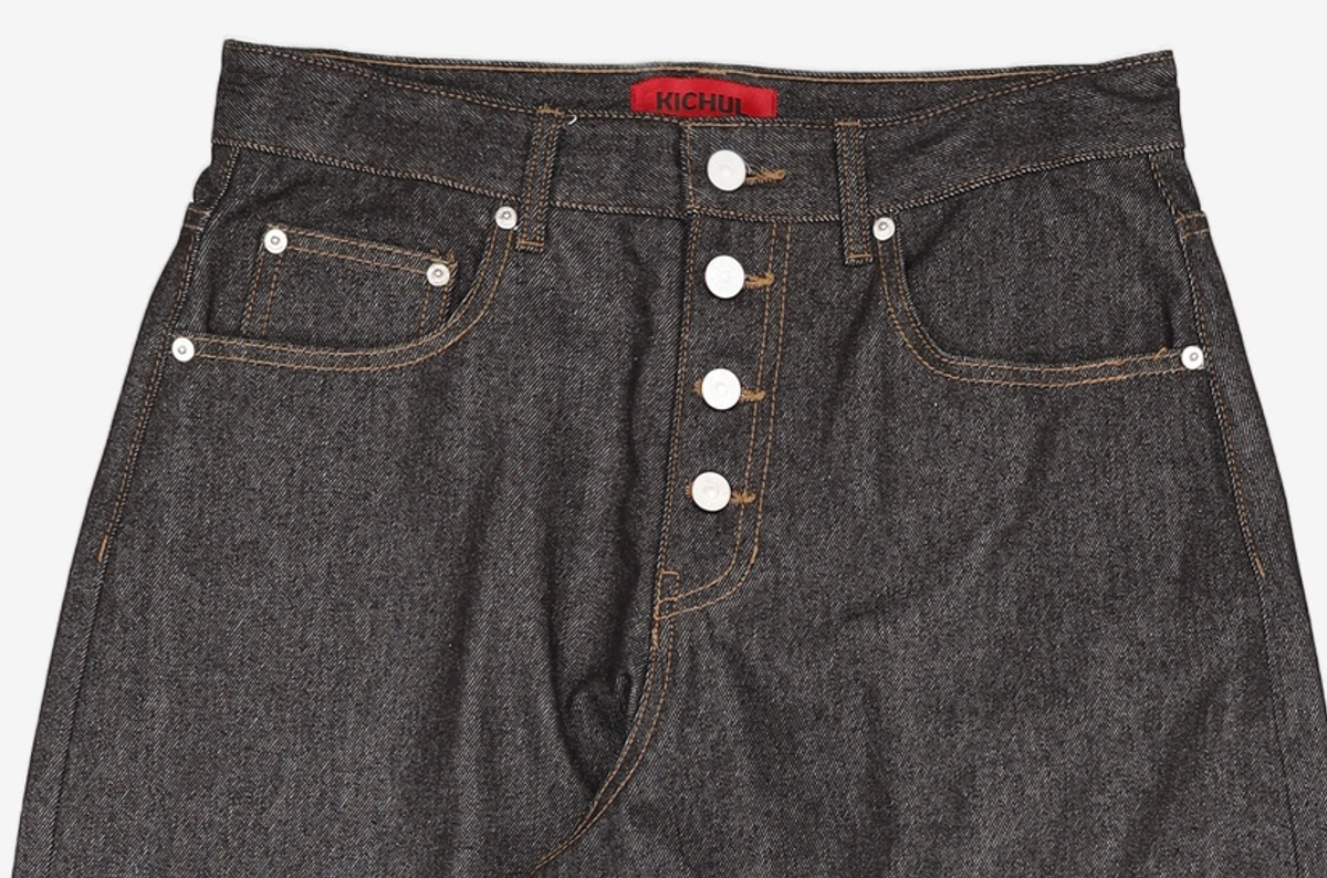 기철(KICHUL) Midnight Raw Wide Denim Pants (Black) M