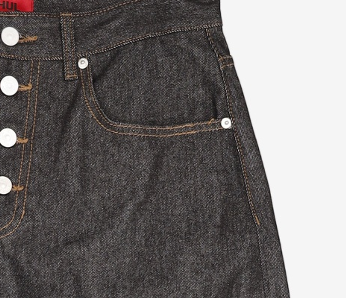 기철(KICHUL) Midnight Raw Wide Denim Pants (Black) M