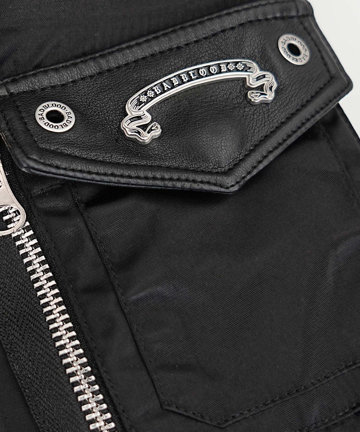 배드블러드(BADBLOOD) Satin Nylon MA-1 Jacket - Black